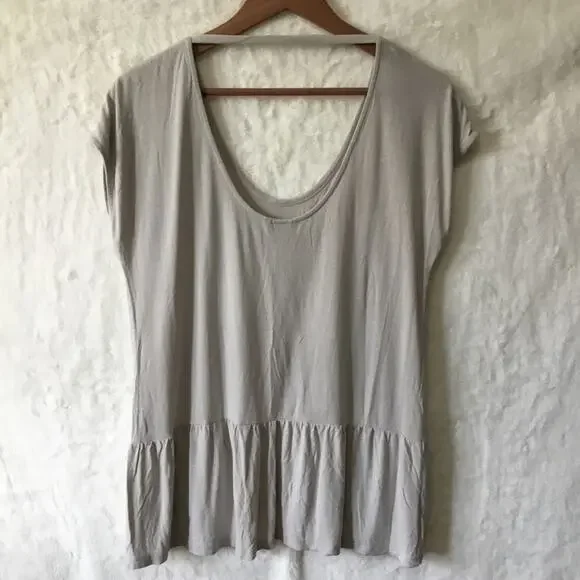 Club Monaco Light Gray Asymmetrical Sequined Top - Picture 6 of 14